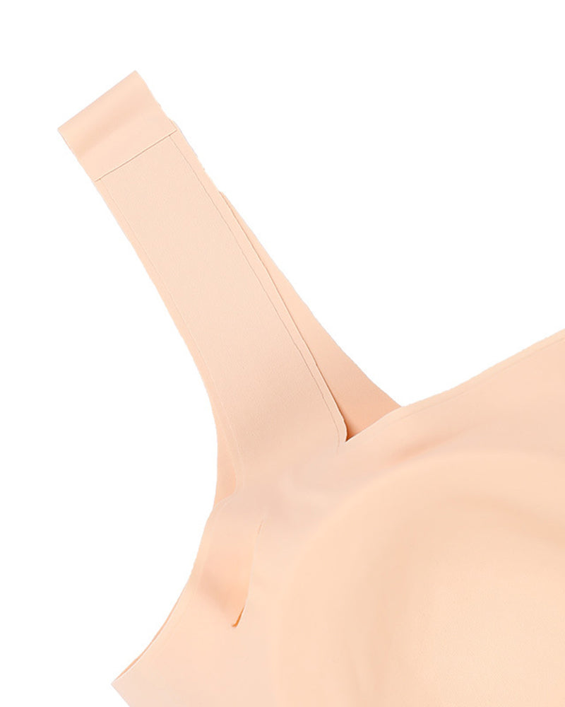 Sexy Nude-Look Bra for Women Plus Size Seamless Wire-Free Sports Bra Women's One-Piece Sports Bra for Fitness