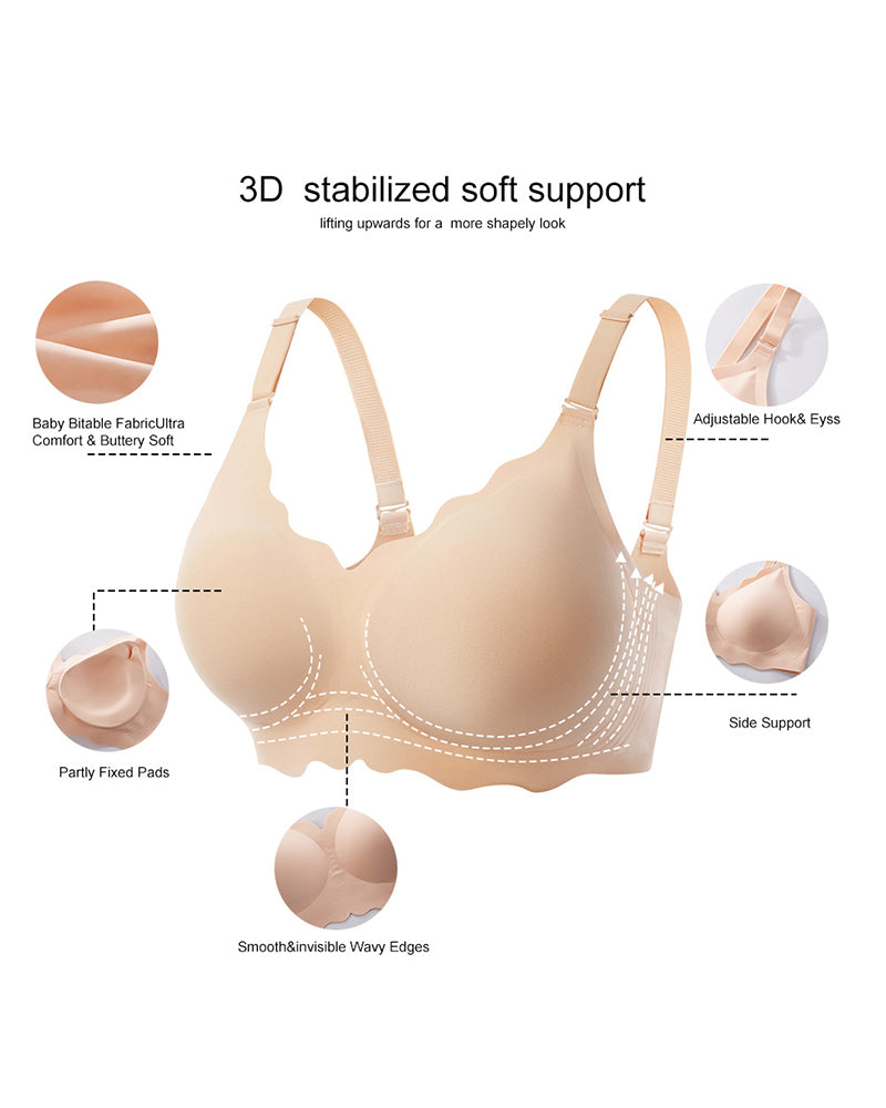 Traceless Women's Plus Size Underwear Bra Gather-up Acer Simple Casual