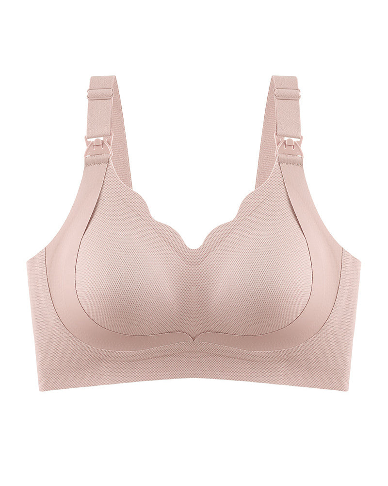 Maternity Nursing Bra Supportive, Anti-Sagging, Wire-Free Reduces Side Breast Bulge Postpartum Nursing Bra