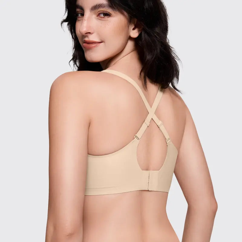 Deep V-Mesh Wireless Seamless Women's Bra