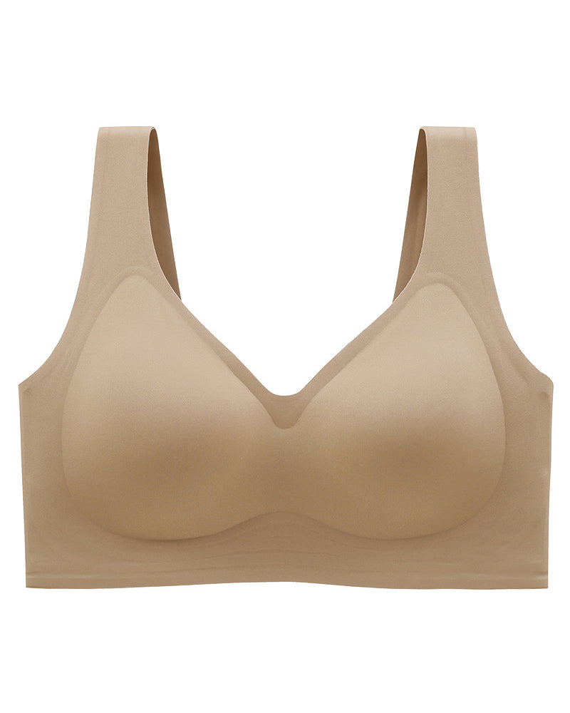 Fat Plus Size Traceless Underwear Set Bra Large Chest Small Comfortable No Rings