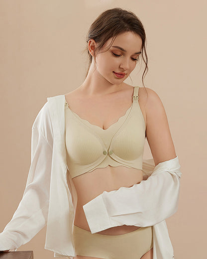 Maternity Nursing Pregnancy Anti-Sagging Support Sleep Postpartum Breastfeeding Specialized Large Bust Seamless Front-Closure Bra