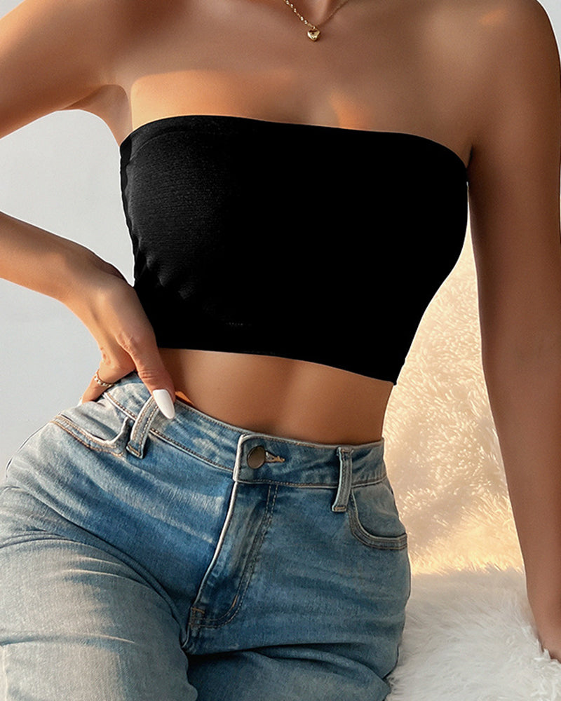 Strapless, bandeau, bralette, seamless, invisible, breathable, flattering back, anti-slip, comfortable women's lingerie