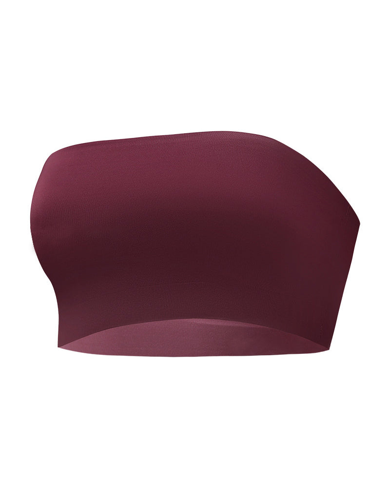 Plus Size Seamless Ice Silk Strapless Bra for Women Sheer Breathable Sexy Push-Up Strapless Lingerie for Women