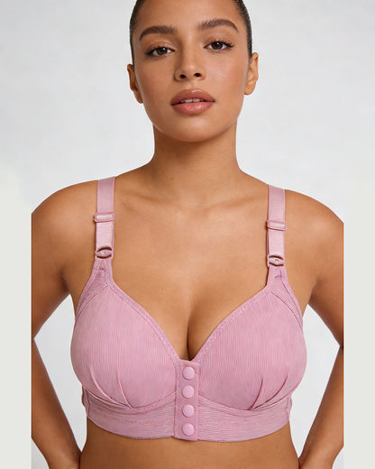 Plus Size Women's Lingerie Front-Closure Nursing Wire-Free Push-Up Side-Control Lightweight Cups