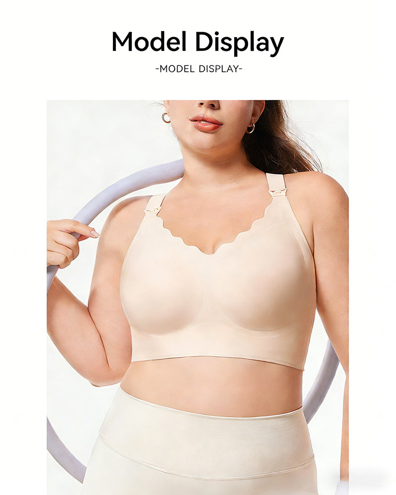 Plus-Size Women's Lingerie Seamless Minimizes Large Bust Push-Up & Lift Side Support Sculpted Back Sports