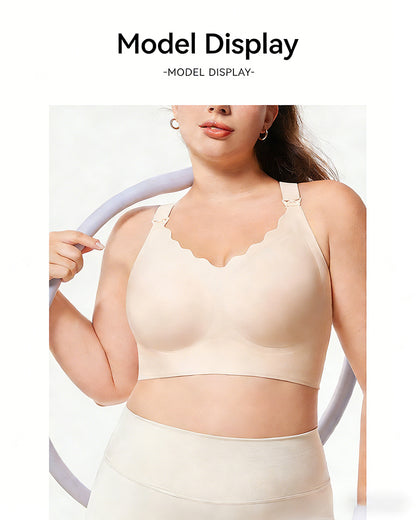 Plus-Size Women's Lingerie Seamless Minimizes Large Bust Push-Up & Lift Side Support Sculpted Back Sports