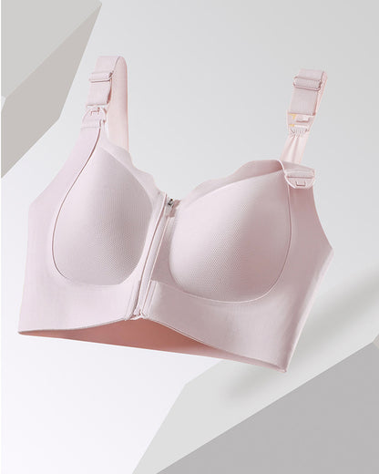 Front-Zip Nursing Bra Anti-Sagging Design Minimizes Appearance of Larger Busts Pregnancy & Postpartum Exclusive Thin-Style Nursing Bra