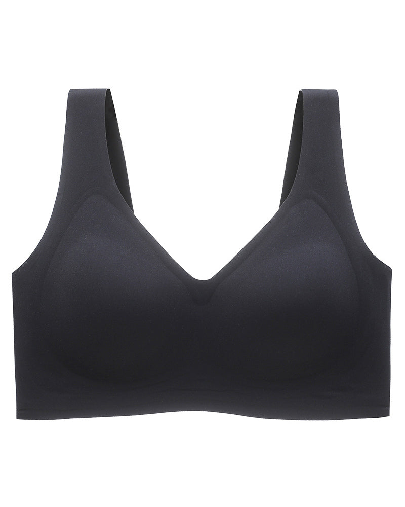 Fat Plus Size Traceless Underwear Set Bra Large Chest Small Comfortable No Rings