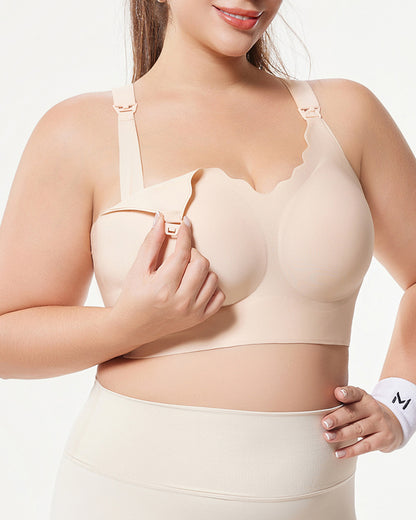 Plus-Size Women's Lingerie Seamless Minimizes Large Bust Push-Up & Lift Side Support Sculpted Back Sports