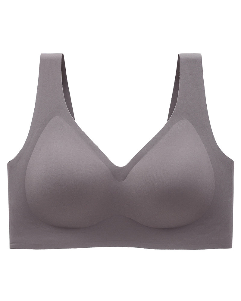 Fat Plus Size Traceless Underwear Set Bra Large Chest Small Comfortable No Rings