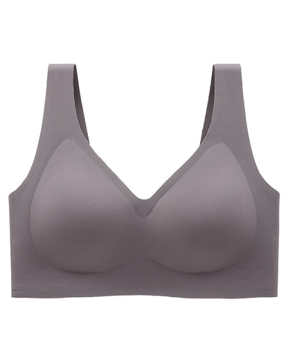 Fat Plus Size Traceless Underwear Set Bra Large Chest Small Comfortable No Rings