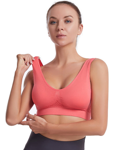 Plus-Size Women's Underwear Yoga & Sports Lace-Up Mesh Breathable Ventilation Wire-Free Tank Top