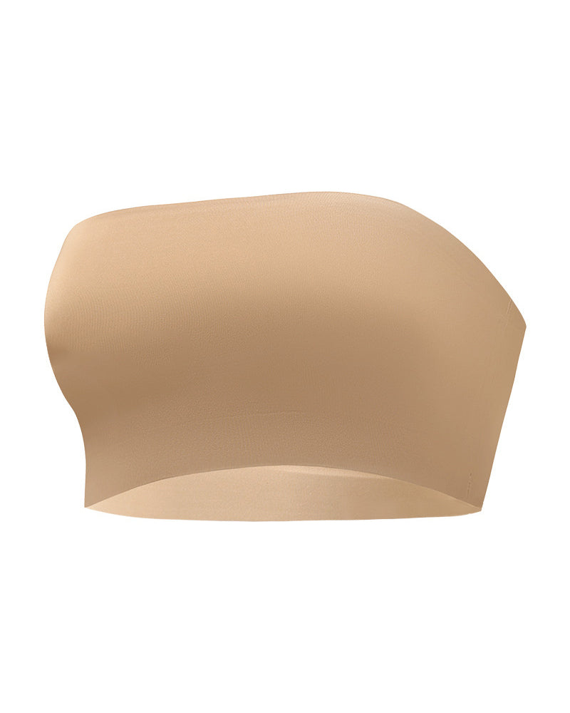 Plus Size Seamless Ice Silk Strapless Bra for Women Sheer Breathable Sexy Push-Up Strapless Lingerie for Women