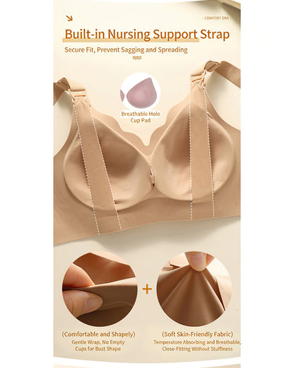 Maternity Nursing Bra Supportive, Anti-Sagging, Wire-Free Reduces Side Breast Bulge Postpartum Nursing Bra