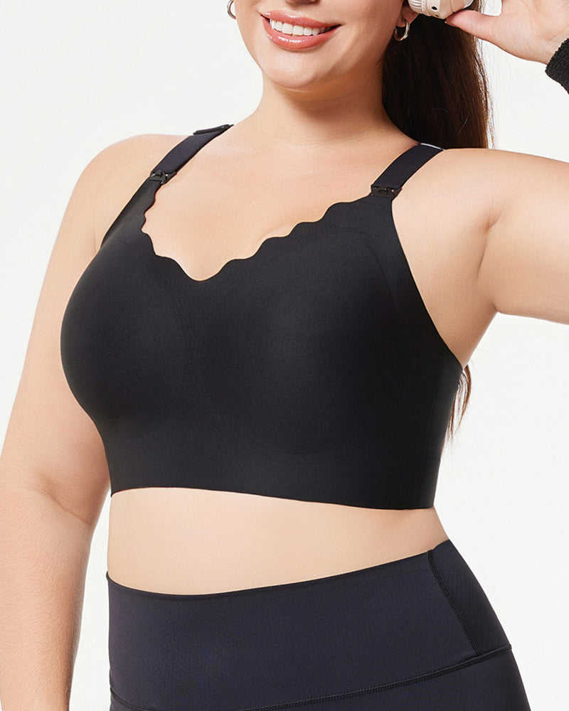 Plus-Size Women's Lingerie Seamless Minimizes Large Bust Push-Up & Lift Side Support Sculpted Back Sports