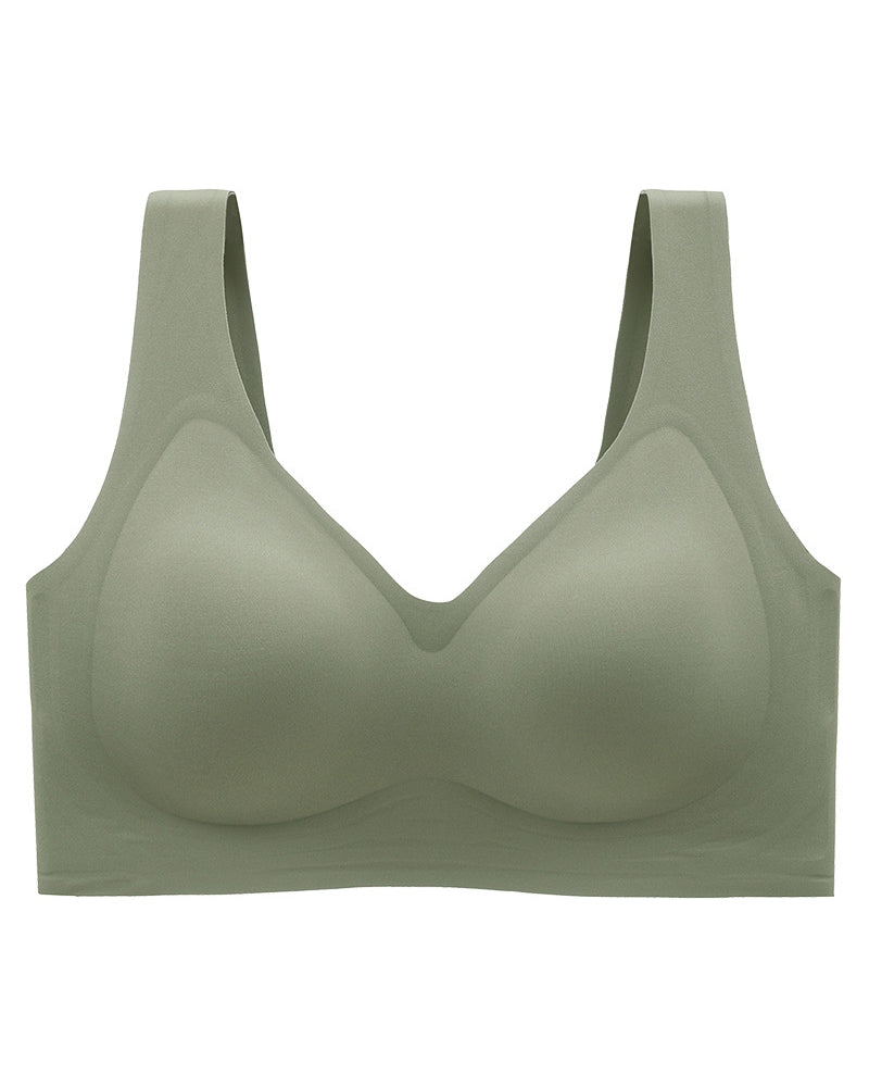 Fat Plus Size Traceless Underwear Set Bra Large Chest Small Comfortable No Rings