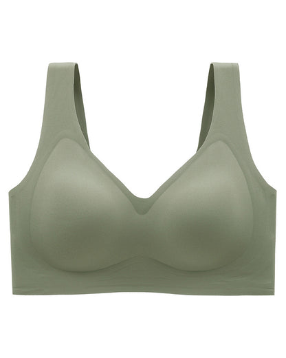 Fat Plus Size Traceless Underwear Set Bra Large Chest Small Comfortable No Rings