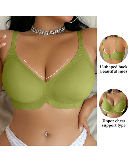 Women's Plus Size Underwear Push-up Anti-sagging Soft Support Jelly Traceless Bra