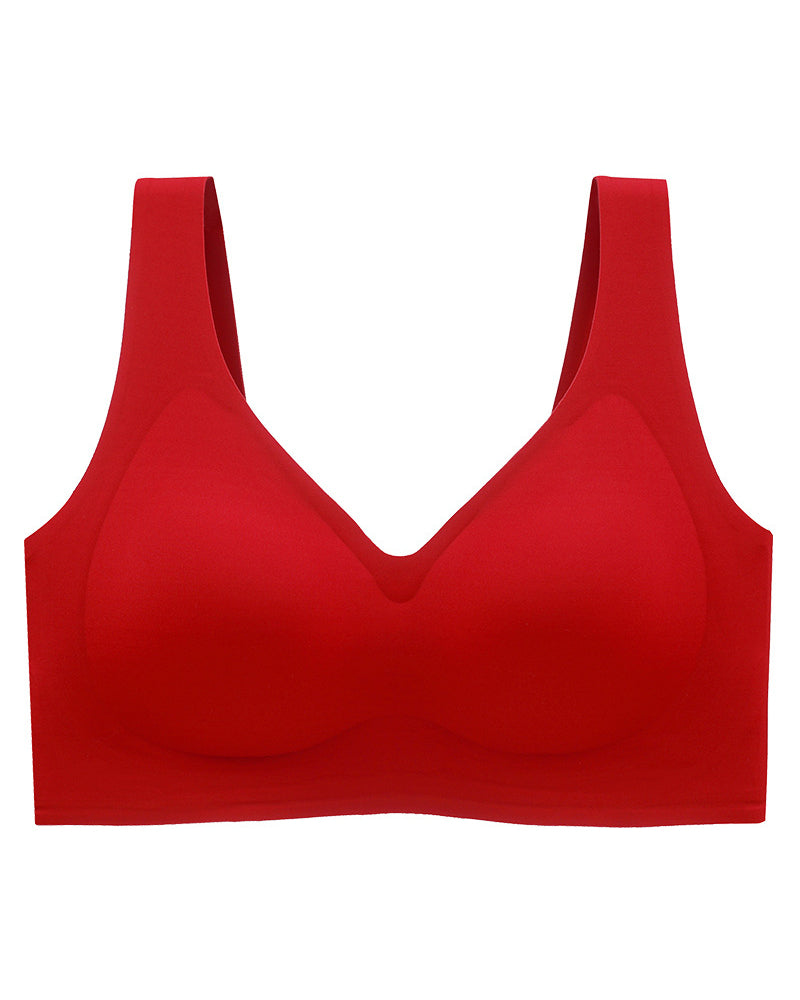 Fat Plus Size Traceless Underwear Set Bra Large Chest Small Comfortable No Rings