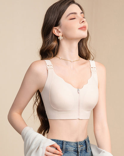 Front-Zip Nursing Bra Anti-Sagging Design Minimizes Appearance of Larger Busts Pregnancy & Postpartum Exclusive Thin-Style Nursing Bra