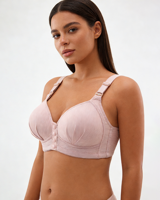 Plus Size Women's Lingerie Front-Closure Nursing Wire-Free Push-Up Side-Control Lightweight Cups