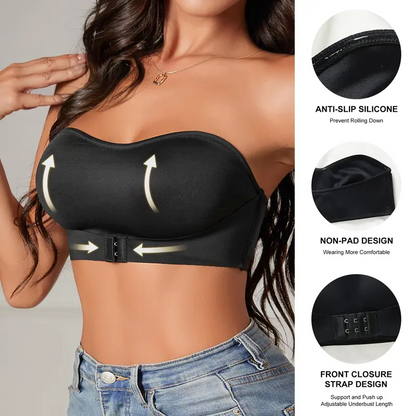 Front Closure Wireless Seamless Bandeau Bra