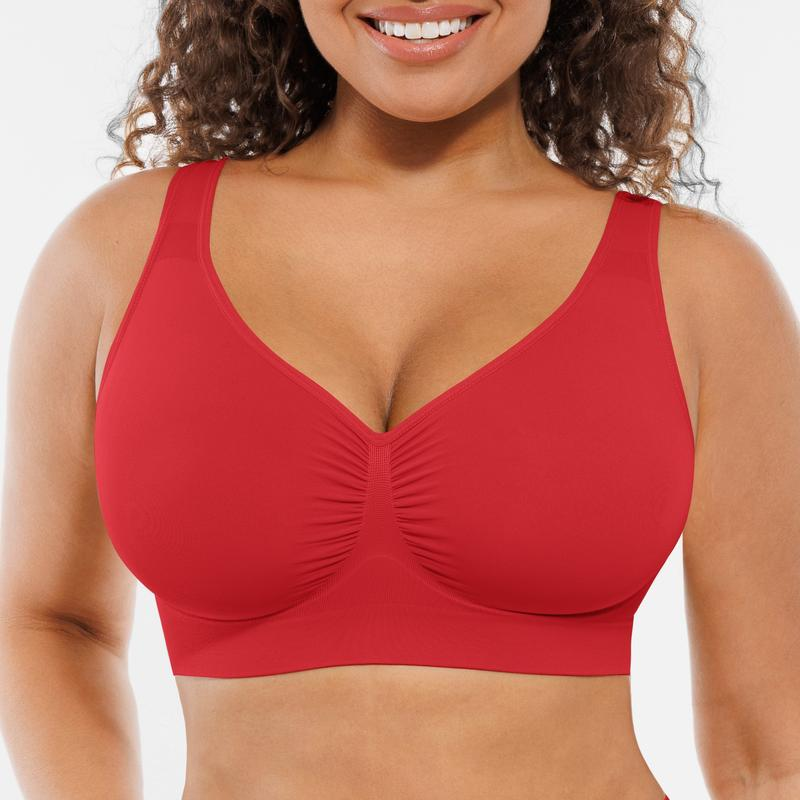 Wide Shoulder Strap Wireless T-Shirt Bra