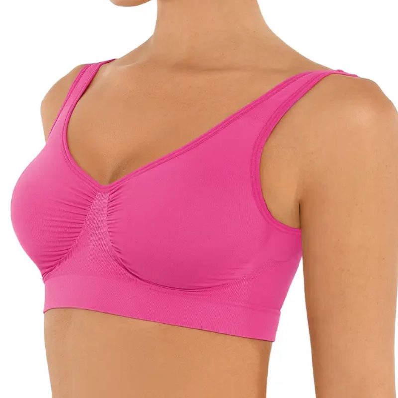 Wide Shoulder Strap Wireless T-Shirt Bra
