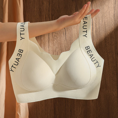 Women's Comfortable Large Size Traceless Non-steel Ring Beautiful Vest Bra