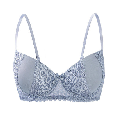 Wire-Underwire Bra for Women: Supportive Lift & Gathering, Anti-Sagging, Sensual Lace, Lightweight Breathable, Adjustable Bra