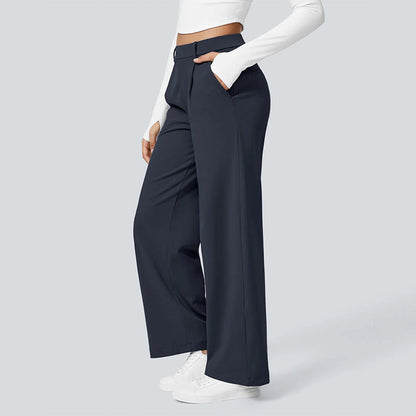 High-Waist Straight-Leg Work Pants Set