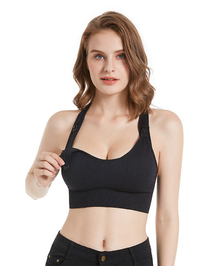 Plus-Size Women's Lingerie Maternity Nursing Sports Front-Closure Fixed Cups