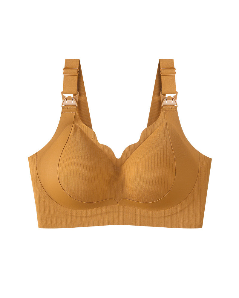 Nursing Bra Soft Support Wire-Free Anti-Sagging Large Cup Push-Up