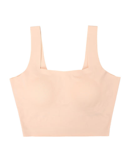 Sexy Nude-Look Bra for Women Plus Size Seamless Wire-Free Sports Bra Women's One-Piece Sports Bra for Fitness