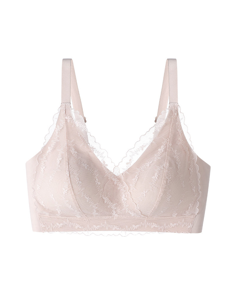 Nursing Bra Seamless Lightweight Wire-free Sexy Lace Push-up Anti-sagging