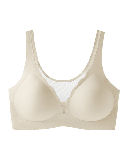 Plus Size Sports Bra with Enhanced Support Seamless Breathable Design Prevents Exposure Large Cup Size Flattens Appearance Anti-Sagging Thin-Style Bra