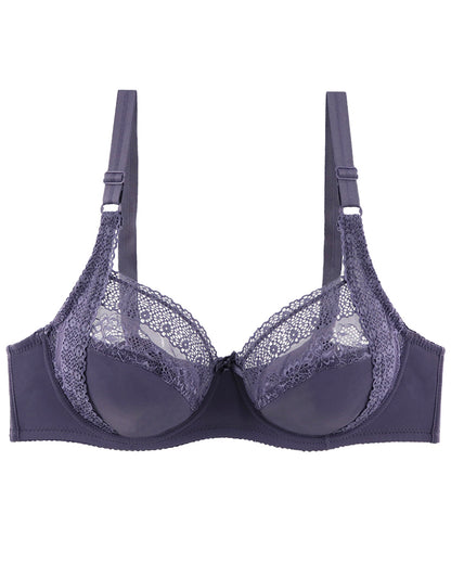 Plus Size Women's Underwear Push-Up Lightweight Underwire Shaping Side-Boob Control Lace