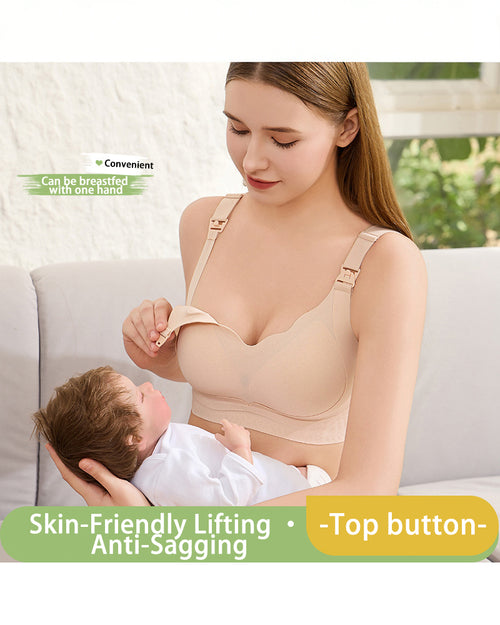 Maternity Nursing Bra Supportive, Anti-Sagging, Wire-Free Reduces Side Breast Bulge Postpartum Nursing Bra