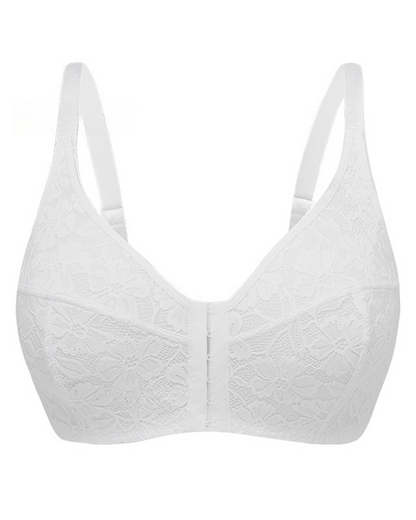 Plus Size Adjustable Front-Closure Wire-Free Lightweight Bra Back Pressure Relief Adjustable Design Maximizes Curves While Minimizing Appearance Lingerie for Fuller Busts