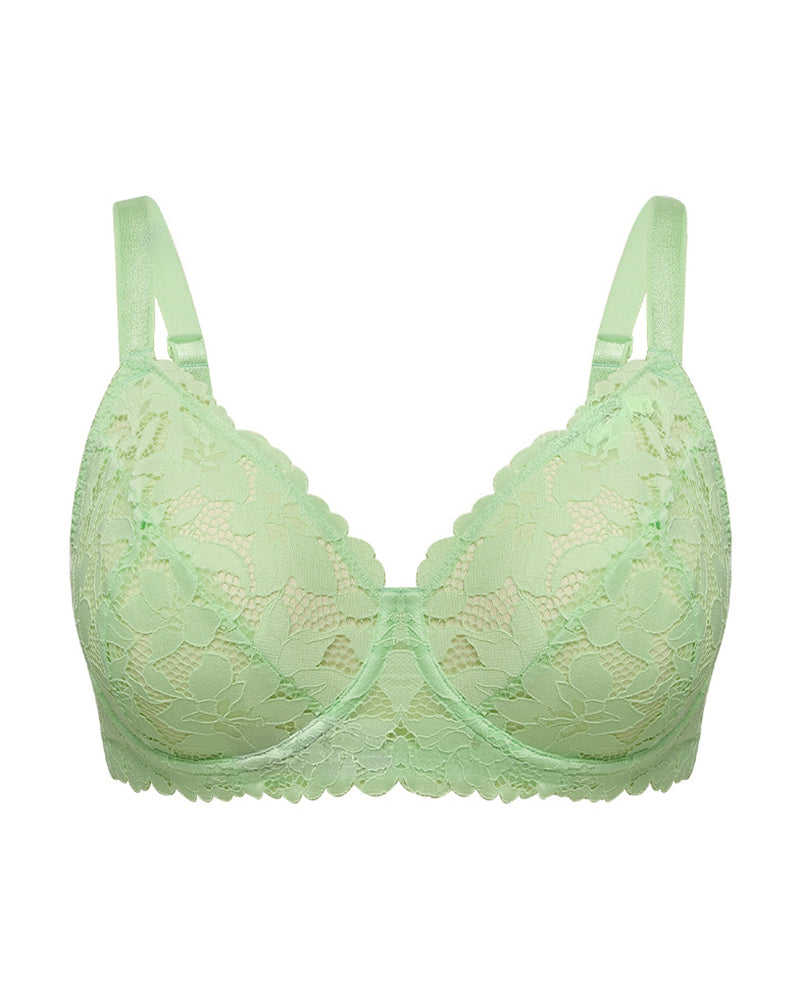 Ultra-Thin Lace Underwear for Women with Underwire E-Cup Bra - Minimize Appearance of Large Breasts, Gathering Effect, Plus Size, Anti-Sagging