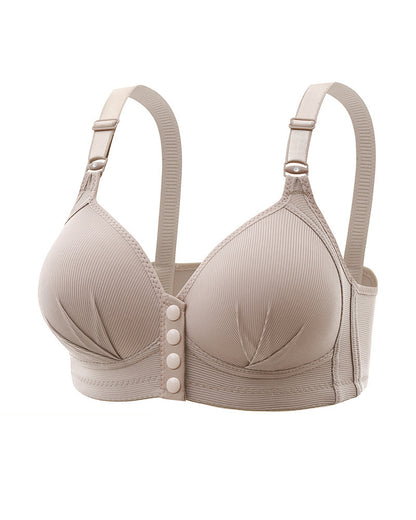 Plus Size Women's Lingerie Front-Closure Nursing Wire-Free Push-Up Side-Control Lightweight Cups