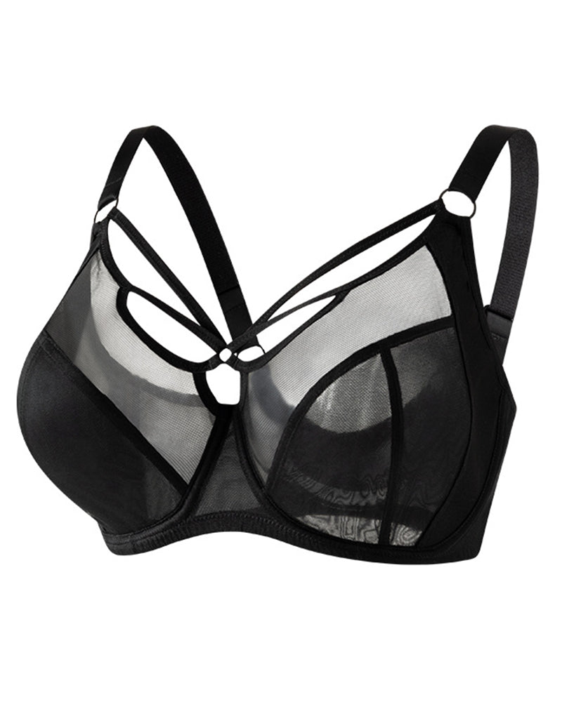 Large Size Underwear Women's Large Chest Small Anti-sagging Push-up Breathable Thin Full Cup Bra