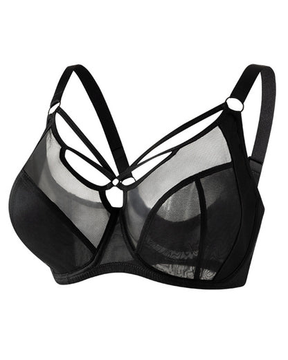 Large Size Underwear Women's Large Chest Small Anti-sagging Push-up Breathable Thin Full Cup Bra