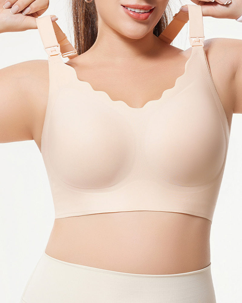 Plus-Size Women's Lingerie Seamless Minimizes Large Bust Push-Up & Lift Side Support Sculpted Back Sports