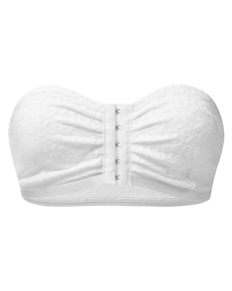 Front-Closure Strapless Bra Minimizes Large Bust Wrap-Style Non-Slip Push-Up Lace Strapless Bra