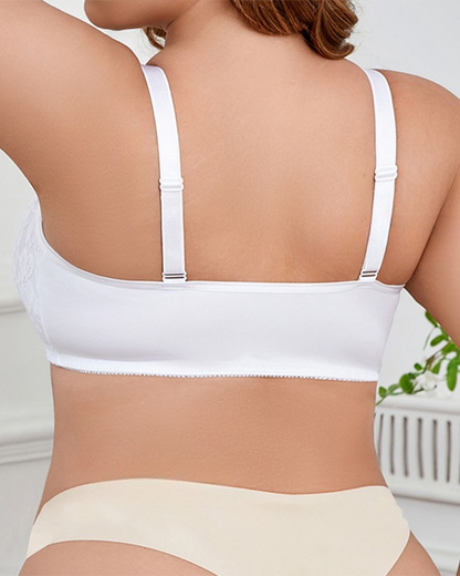 Plus Size Adjustable Front-Closure Wire-Free Lightweight Bra Back Pressure Relief Adjustable Design Maximizes Curves While Minimizing Appearance Lingerie for Fuller Busts