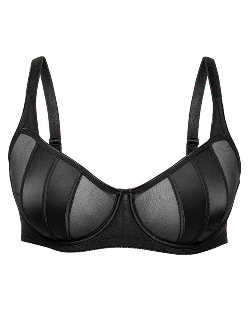 Sexy Plus Size Underwire Bra with Lace, Comfortable Push-Up Design Thin Style for Curvy Women with Larger Busts