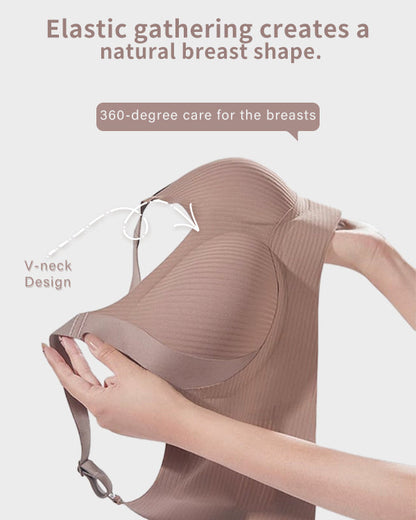 ️Women's Ribbed Push Up Adjustable Wireless Bra