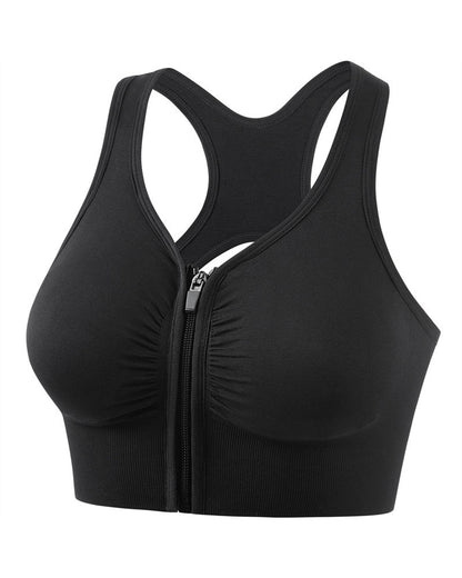 Shock-Absorbing  Supportive  Running  Yoga  Fitness  Cutout  Backless  Front Zipper  Sports  Underwear for Women